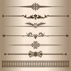 Fototapeta premium Elements for design - decorative line dividers. 