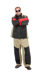 Fototapeta premium Welder in workwear suit 