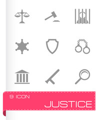 Obraz premium Vector justice icons set