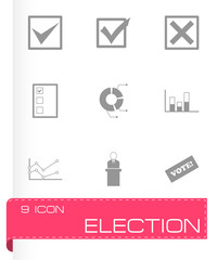 Vector black election icon set