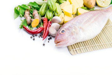 Fresh fish and vegetables