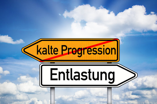 Wegweiser mit Kalte Progression und Entlastung