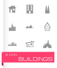 Vector buildings icons set