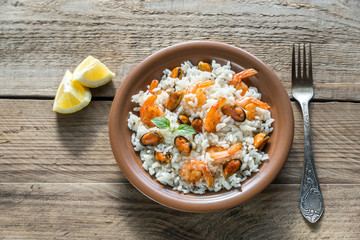 Carnaroli rice with seafood