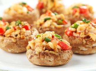 Stuffed mushrooms on plate