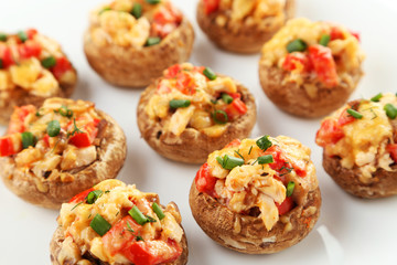 Stuffed mushrooms on plate