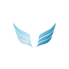 vector 3d abstract wing flying logo for company 