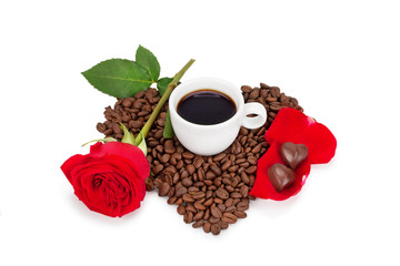cup of coffee and chocolates