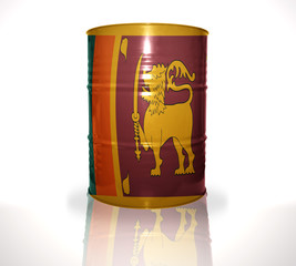 Obraz premium barrel with sri lanka flag on the white background