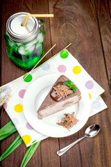 chocolate cakes on a white plate