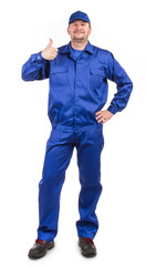 Fototapeta premium Worker in great mood.
