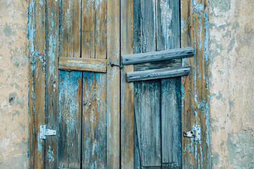 vintage window and stone wall textured  wallpaper background