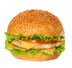 Cheeseburger isolated on white background