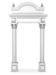 Naklejka premium Composite Antique Greek Arc Isolated on White