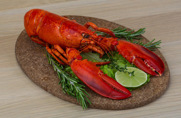 Red boiled lobster