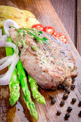Grilled steak meat