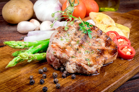 Grilled steak meat 