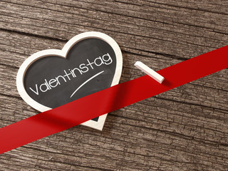 Valentinstag Herz Tafel Grußkarte Botschaft