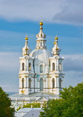 Fototapeta na wymiar Smolny Cathedral in St.-Petersburg, Russia