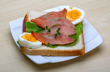 Sandwich with salmon