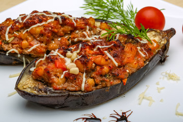 Eggplant stuffed minced meat