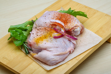 Raw chicken thights