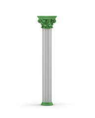 Classic Corinthian Column With Green Elements