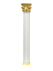 Fototapeta premium Classic Corinthian Column With Gold Elements