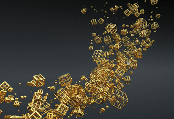 Gold Abstract Particles Background