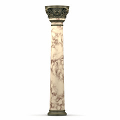 Classic Bronze and Marble Corinthian Column