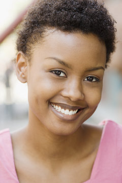 African woman smiling