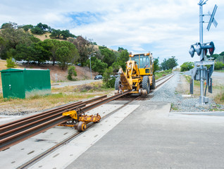 Many rails for a railroad track installation