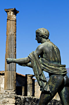 Statue of Apollo in the ruins of Pompeii