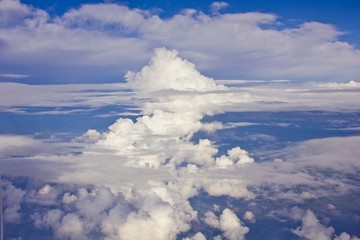 Clouds background, flying over United States