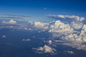 Fototapeta na wymiar Clouds background as seen by the airplane