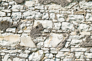 wall of white stones