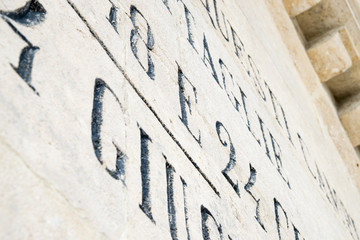 engravings on commemorative monument