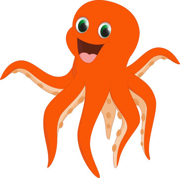 happy octopus cartoon