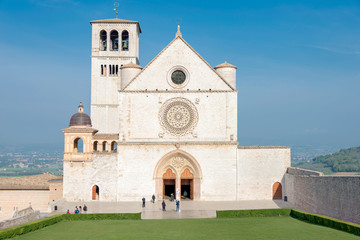 Fototapeta na wymiar Basilica of St. Francis of Assisi, Unesco heritage, Umbria Italy