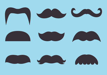 set of vintage mustache icon