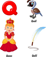 Illustration of Q alphabet