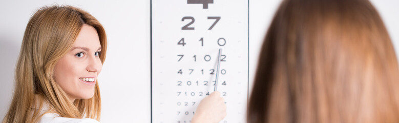 Ophthalmic optician and snellen chart