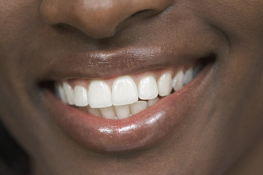 Close up of African woman's mouth