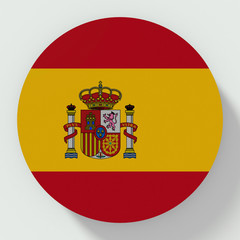 Spain flag round button