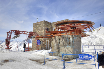 Dombay. Station of Aerial lift