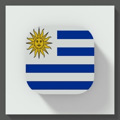 Obraz premium Uruguay flag square button