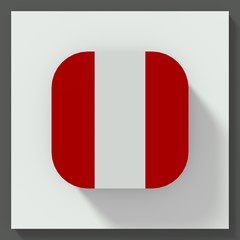 Peru flag square button
