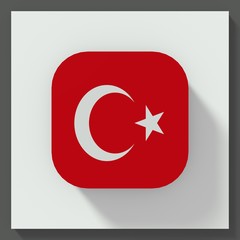 Obraz premium Turkey flag square button