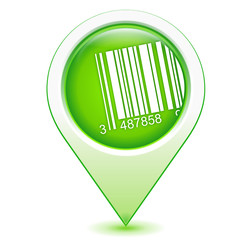 code barre sur marqueur géolocalisation vert