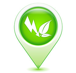 énergie propre sur marqueur géolocalisation vert